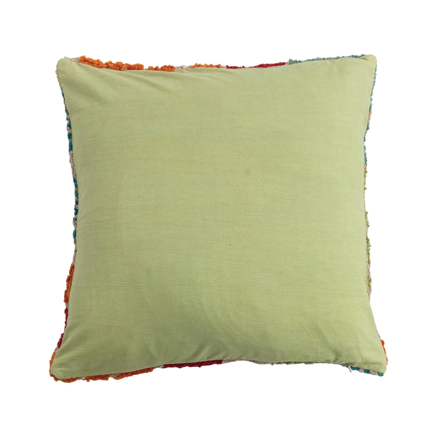 20" Square Fabric Tufted Indoor/Outdoor Pillow with Flowers
