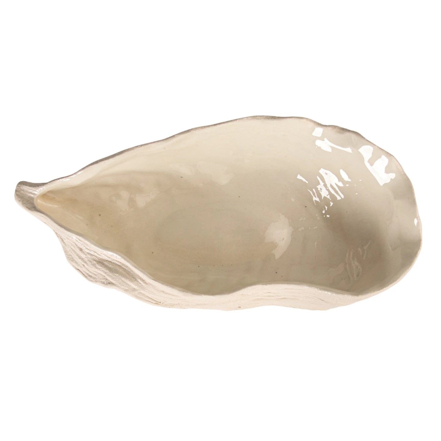 Stoneware Oyster Shell Shaped Bowl & Unglazed