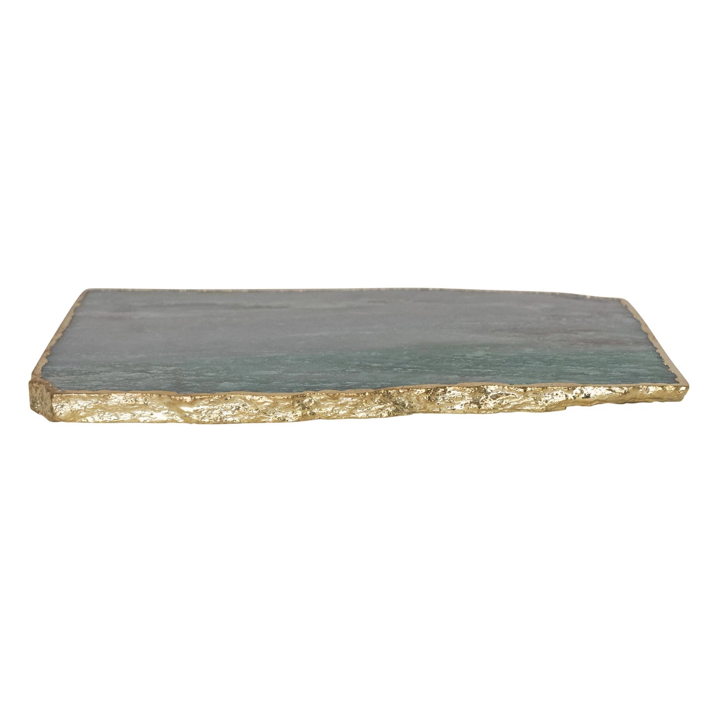Agate Slab w/ Gold Electroplated Edge