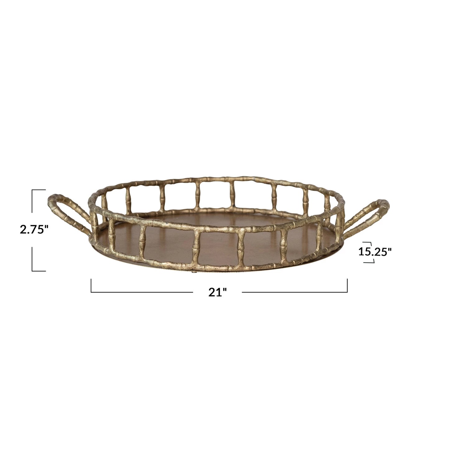 Gold Bamboo Tray w/ Handles