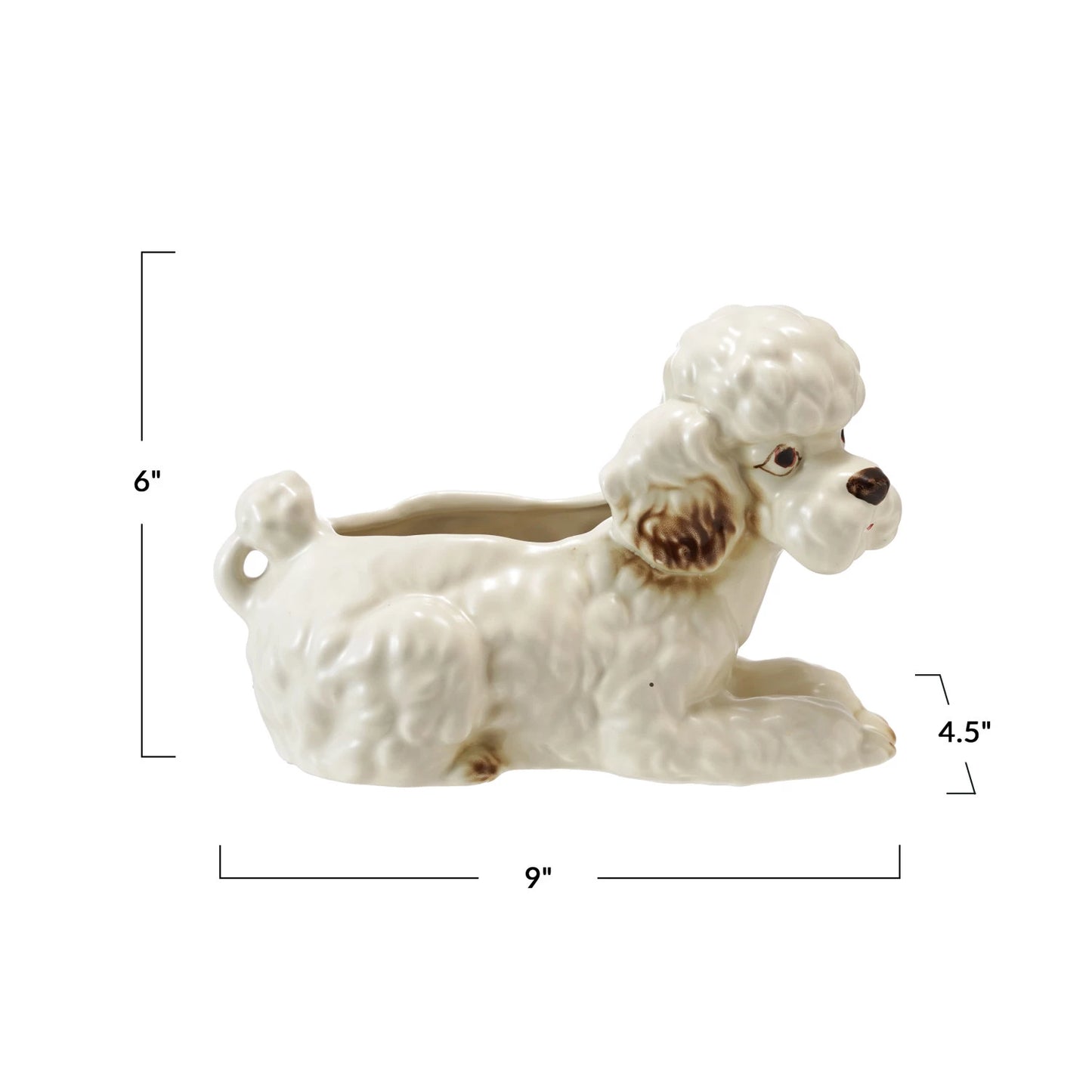 Hand-Painted Vintage Poodle Shaped Planter