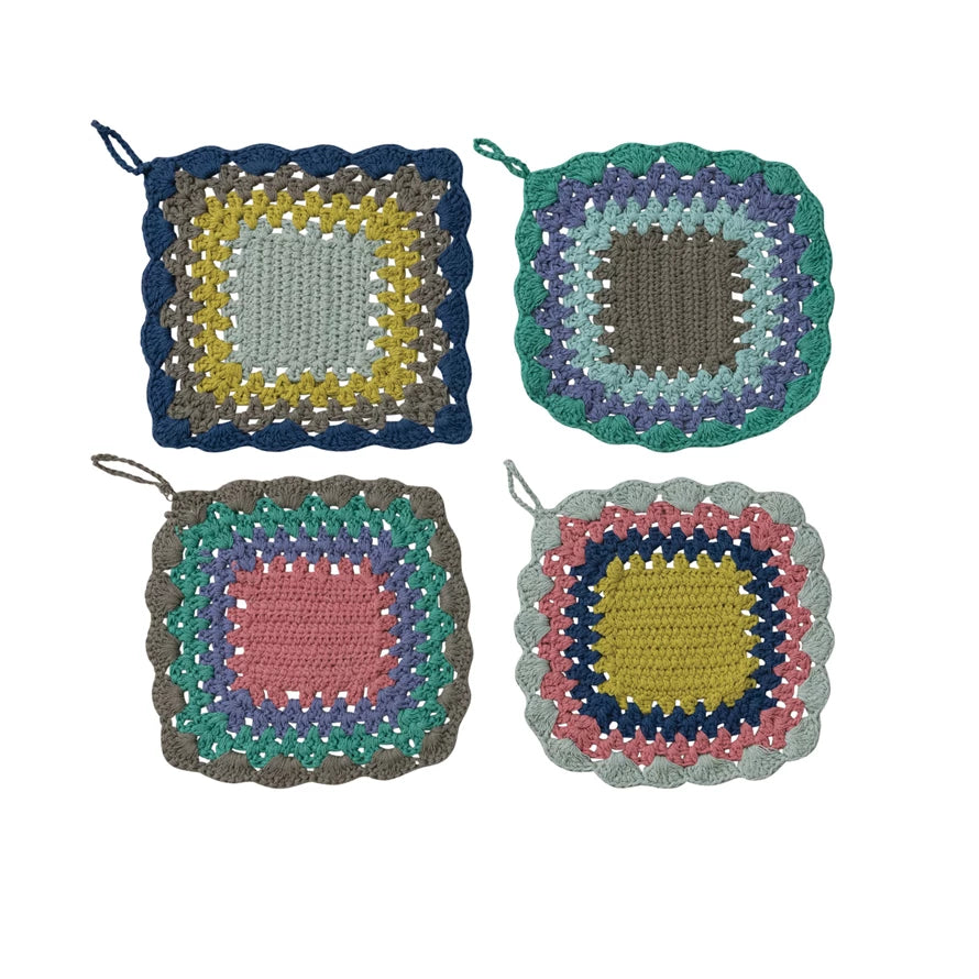 Cotton Crocheted Scalloped Pot Holder