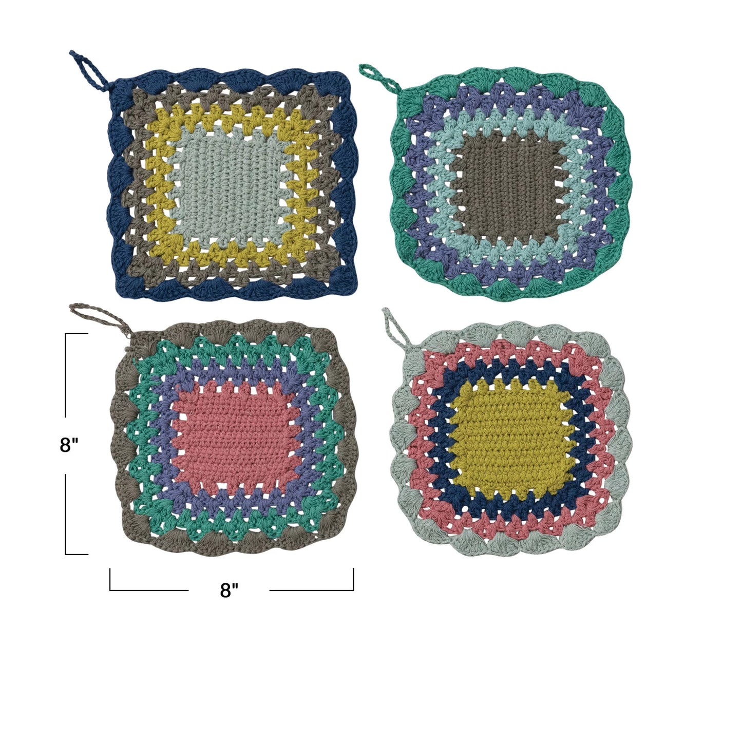 Cotton Crocheted Scalloped Pot Holder