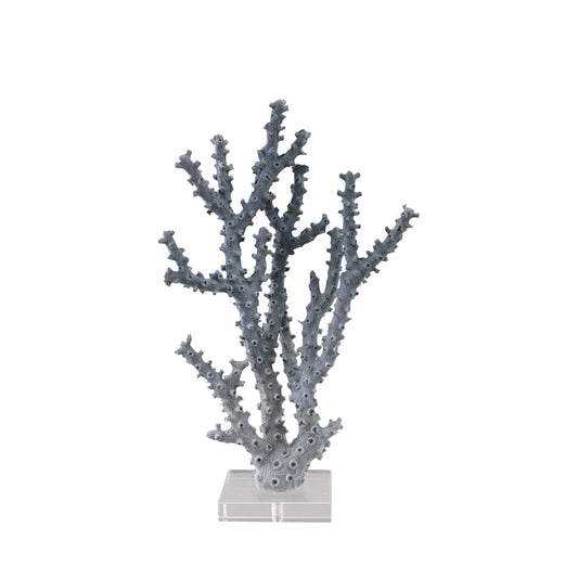Blue Resin Coral Decor w/ Acrylic Base