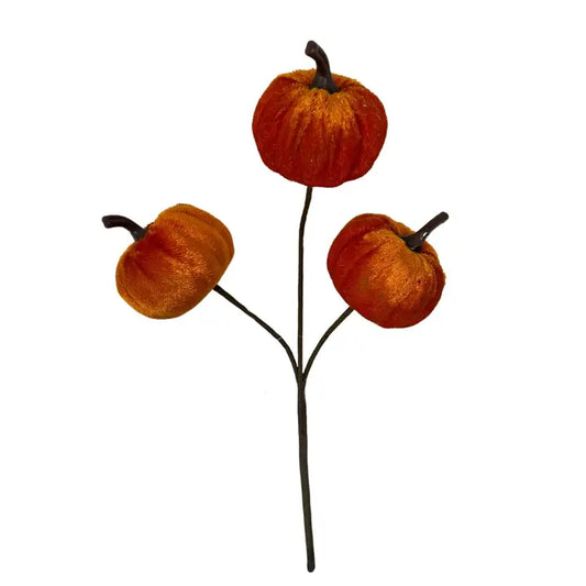 9" Orange Velvet Pumpkin