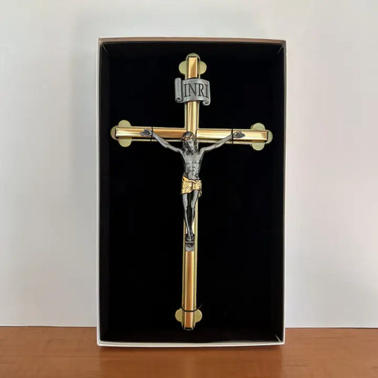 8" Two Tone Wall Crucifix
