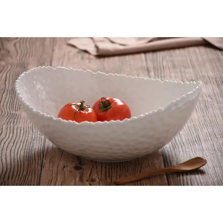Melamine White Large Oval Serving Bowl