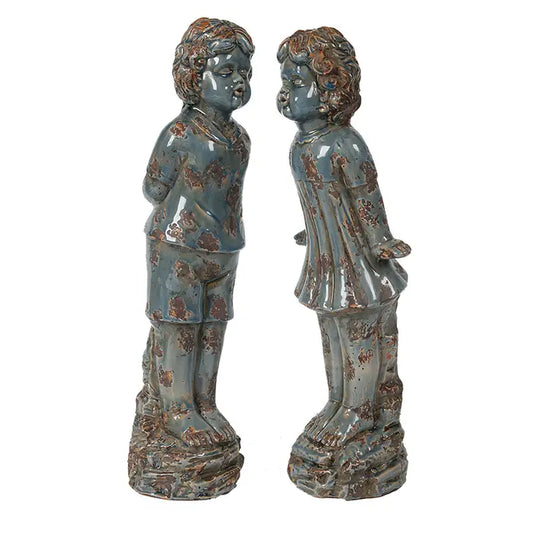 Kissing Boy & Girl Statues, Set