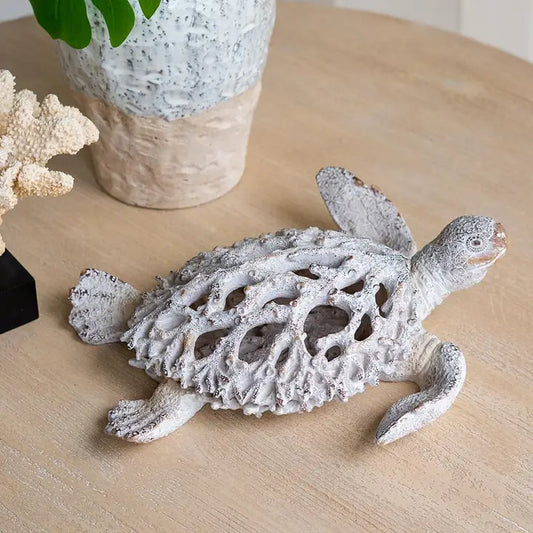 Turtle Decor w/ White Coral Reef Design