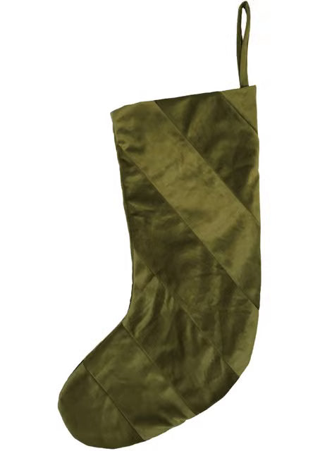 20" Velvet Striped Stocking, 2 Colors
