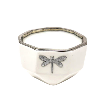 Dragonfly Silver Capri Candle-White Tea & Jasmine