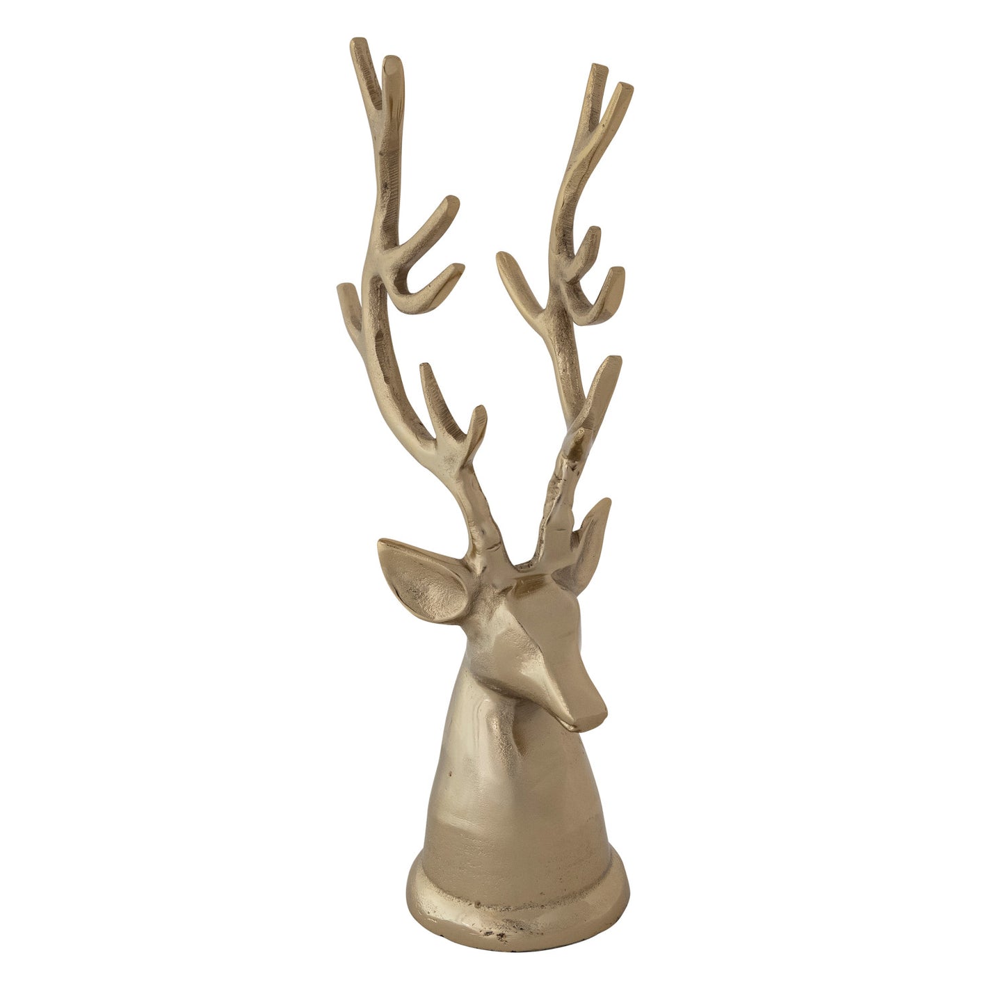 Gold Cast Aluminum Reindeer Head