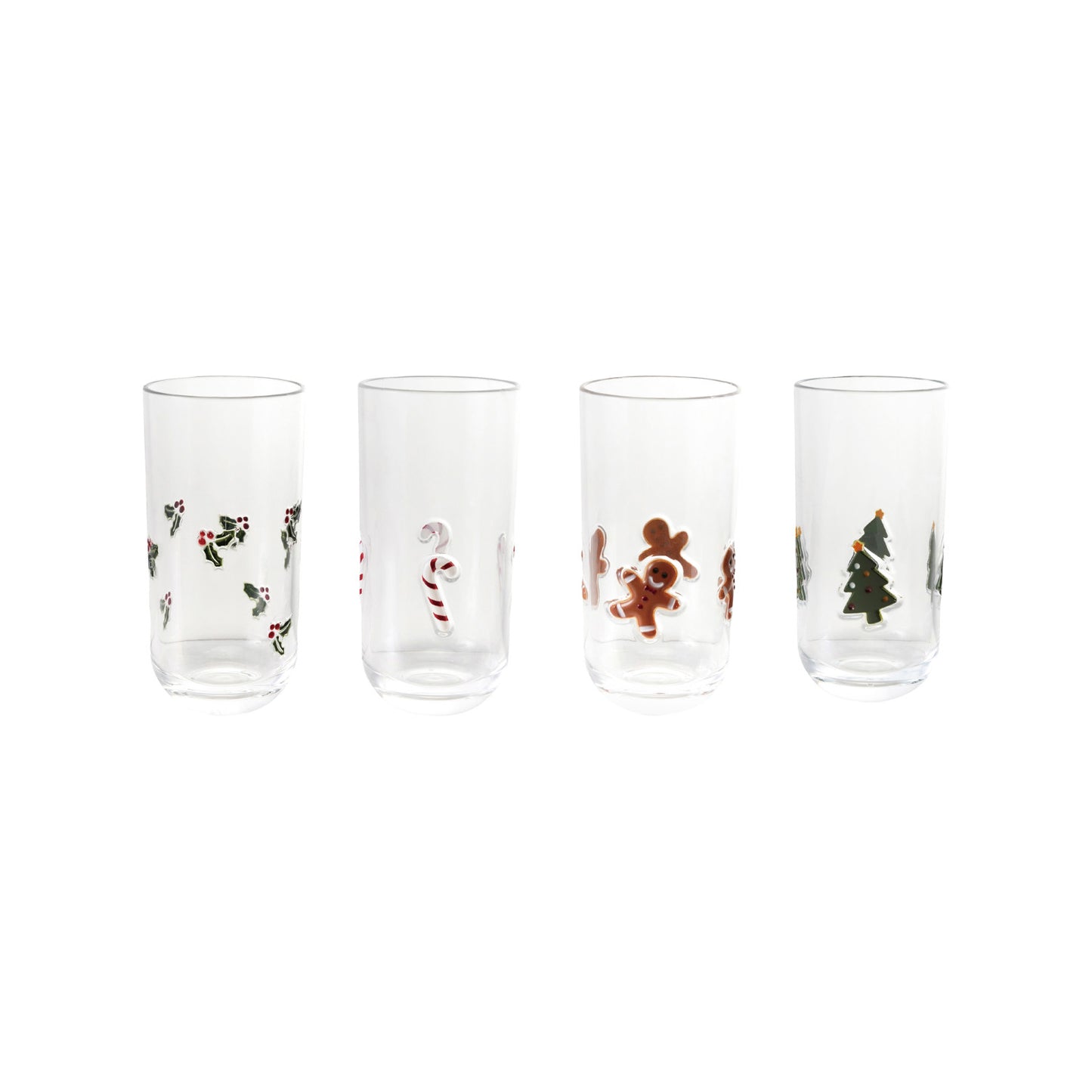 18 oz. Acrylic Drinking Glass w/ Embedded Holiday Icons, 4 Styles
