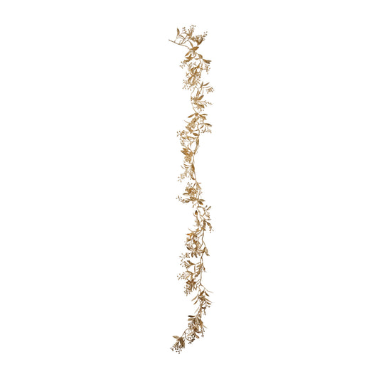 Antique Gold Faux Leaves & Berries Garland
