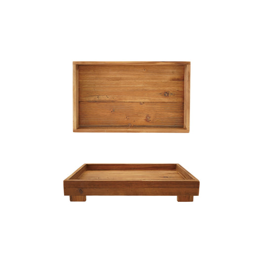 Decorative Wood Footed Tray
