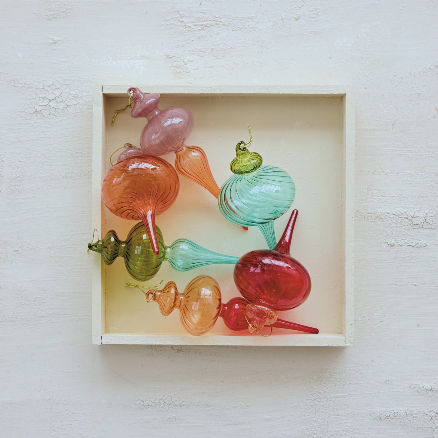 Two-Tone Glass Finial Ornament, 6 Styles