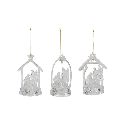 Plastic Holy Family Ornament w/ LED Light